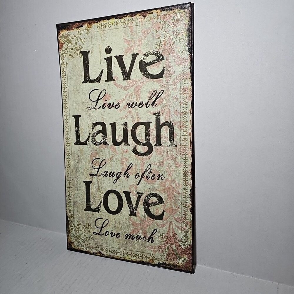 Live Well Laugh Often Love Much Sign Metal Wall Art